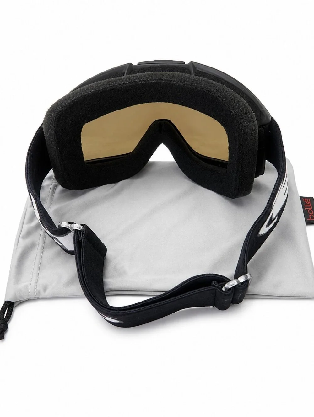 Bollé Black Ski Snowboard Goggles Tinted Lens w/ Dust Bag